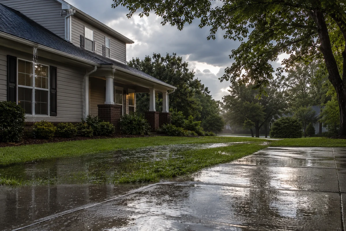 A Southern home after heavy rain