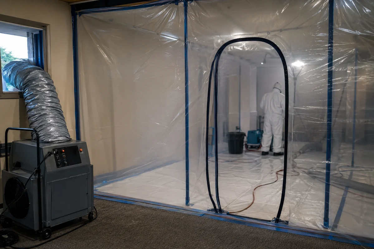 Containment and negative air on an occupied-building job
